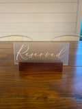 Frosted Acrylic Reserved Sign Collection