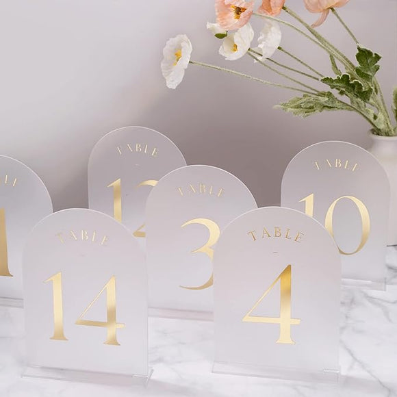Frosted Arch Acrylic Table Numbers