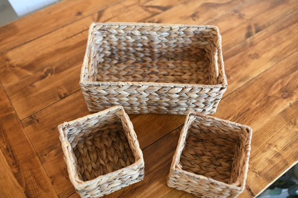 Decorative Wooden Basket Trio