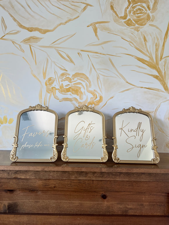 Gold Mirror Sign Collection