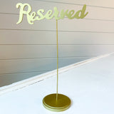 Gold Calligraphy Reserved Sign Collection